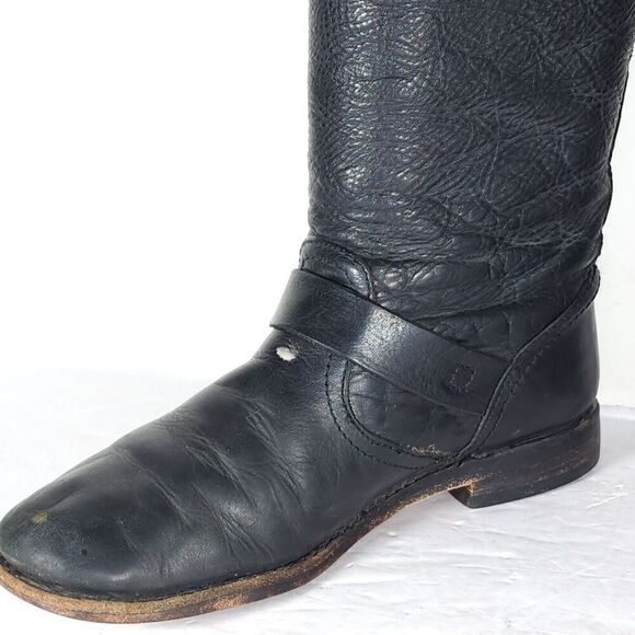 Frye Women's Veronica Slouch US 8,5B Black Leather PullOn Tall Riding Boots - Picture 10 of 16